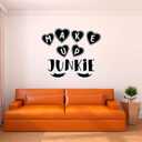 Wall Decal Makeup Junkie Cute Girly Wall Sticker Makeup Artist Lettering with Cute Lashes Art Removable - Size: 30 in(W) x 24 in(H) (Black)