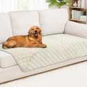 Smiry Waterproof Dog Bed Cover Pet Blanket, Soft Washable Dog Blanket for Furniture Bed Couch Sofa Reversible, Checkered (40"x90", Beige/Beige)