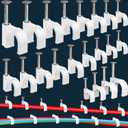 400 Pcs Cable Clips 4/6/8/10mm Nail in Cable Clips with Steel Ethernet Cable Clips Cable Wire Clips Cable Tacks Cable Nails Speaker Wire Clips Coaxial Cable Staples RG6 RG59 CAT6 RJ45 Wire Wall Clips