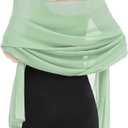Shawls and Wraps for Evening Dresses Sheer Chiffon Women Elegant Soft Silky Wraps Wedding Bridal Scarf (79*18, Sage Green)