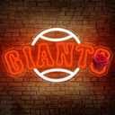 Neon Sign for Wall Decor Baseball Neon Light for Man Cave Sports Fans Birthday Gifts for Men With Baseball Team Sign for Bar Party Dorm Game Room Size16.1 * 12.8inch(ZYLD128) (Orange White)