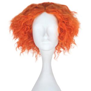 Miss U Hair Short Men Mad Clown Curly Wig Adult Orange Hair Cosplay Costume Wigs Halloween