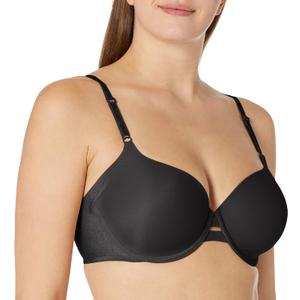 Warner's Women's Plus Size Simply Perfect Underarm-Smoothing Comfort Underwire Lightly Lined T-Shirt Bra (38B, Rich Black)