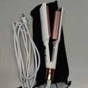 Mini Waver Hair Tool Crimper for Women Short Hair 0.4 inch Travel Double Barrel Small S Waver Ceramic Curling Iron (110-240V) Dual Voltage with 5 Temps, Anti-scalding for Dating, Daily (White)