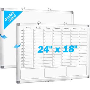 Weekly White Board Dry Erase, Calendar WhiteBoard for Wall 24 x 18