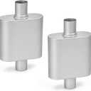 Pair of 2.5" ID Center/Center Single Chamber Mufflers, Aluminized Steel