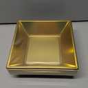 N9R 50 Count Gold Square Plastic Serving Bowls, 12 Oz Disposable Square Bowls for Candy Snake, Salad Bowl Perfect for Party Wedding Birthday