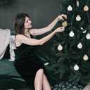 25Pcs Christmas Ornaments Sets 2.36 Christmas Ball Ornaments Christmas Tree Ornaments Shatterproof Xmas Balls Bulbs for Holiday Wedding Party Christmas Tree DecorationSilvery White