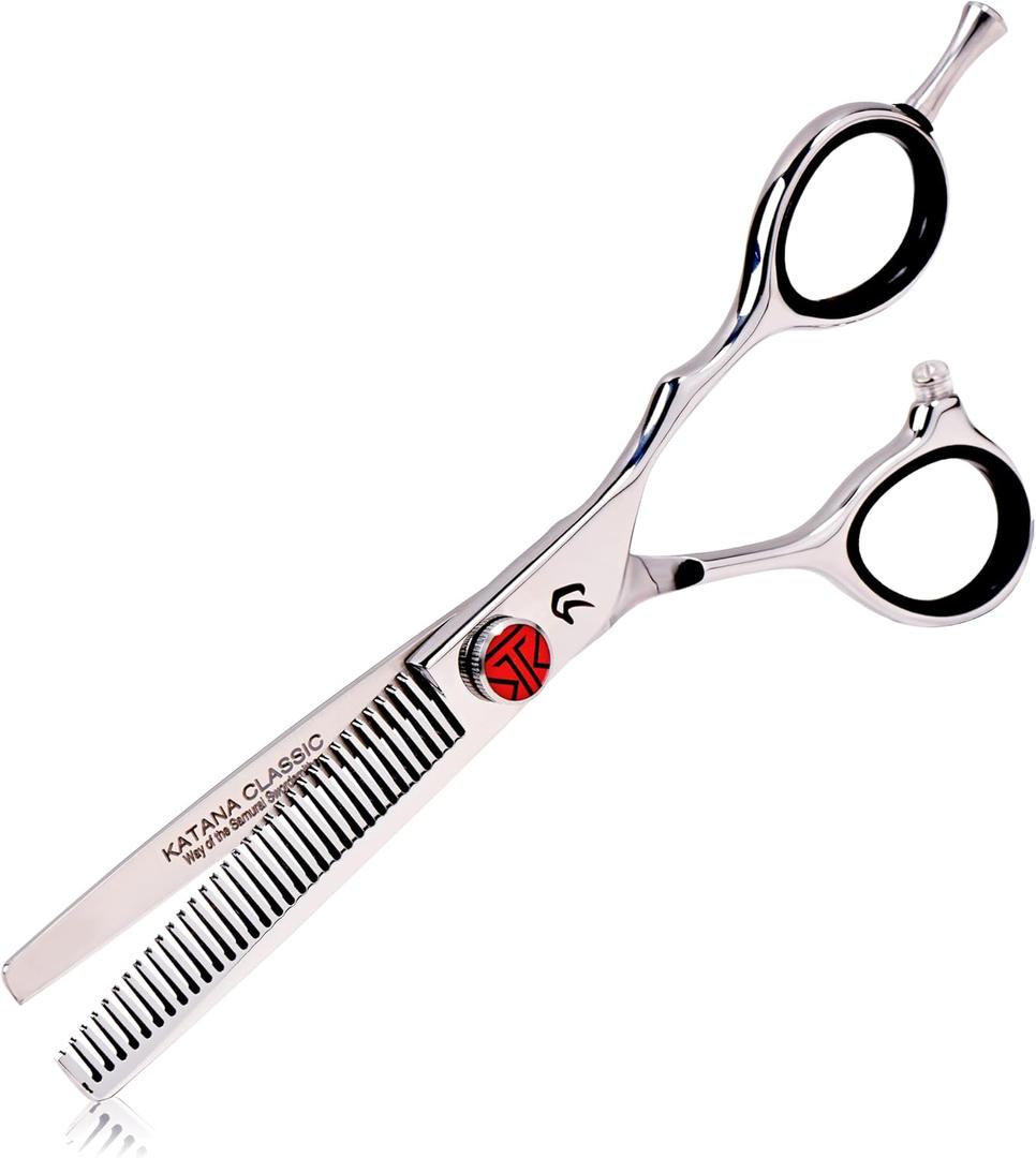 Tokko Katana Classic 6.5" Texturizing Shears Professional Razor Edge 440C Japanese Stainless Steel Hair Thinning Scissors 6.5" Barber Shears With Adjustment Screw and Leather Case