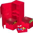 Ultimate Guard Twin Flip'n'Tray 266+, Deck Case for 266 Double-Sleeved TCG Cards + Dice Tray, Red, Independent Magnetic Closure & Microfiber Inner Lining