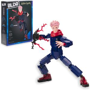 BLDR Jujutsu Kaisen Yuji Itadori Building Set - 9.5-Inch Buildable Articulated Action Figure, 0039