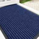 OLANLY Front Door Mat Indoor Outdoor Entrance, Waterproof Heavy Duty Doormat, Fade Resistant, Low Profile, Easy Clean Patio Porch Welcome Floor Mats for Entry, 29.5x17, Blue