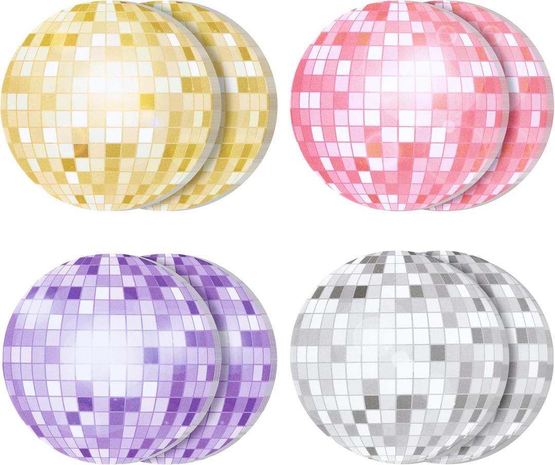 8 Pcs Disco Ball Sticky Notes Colorful 70s 80s Self-Adhesive Writing Notepad Memo Pads Retro Vintage Disco Dance Hall Party Favors Stationery Supplies Gift for Planning Journaling Reminder, 240 Sheets