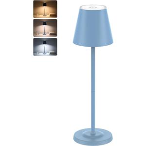 LED Cordless Table Lamp Rechargeable, 3-Height Adjustable, 5500mAh Battery Operated Lamp, 3-Color Dimming Touch Lamp, Portable Lamp for Dining, Bedroom,Camping, Outdoor, Indoor(Blue 1 Pc)