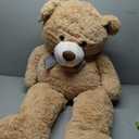 MorisMos 140 cm Giant Teddy, Light Brown Large Teddy Bear XXL, Soft Cuddly Bear Plush Bear XXXL, Birthday Gifts Children