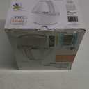 Crane White Drop 4 in 1 Ultrasonic Cool Mist Top Fill Humidifier with Sound Machine, 1 Gallon Tank, For Large Rooms, Clear and White, Baby Nursery Humidifier