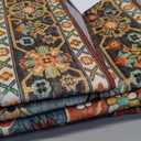 WILLSUN Washable Area Rugs, 3x5 Non-Slip Boho Large Area Rugs for Living Room, Bedroom, Machine Washable Vintage Rug, Indoor Floral Print Carpet for Home Decor, Kid & Pet Friendly Mat