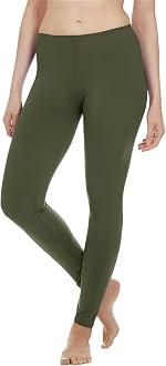 Thermajane Long Johns for Women - Thermal Leggings for Women, Fleece Lined Thermal Underwear Bottoms (X-Large, Olive Green) (Green, XL)