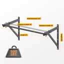 Jusgym Wall Mounted Pull Up Bar, 51"/45" Chin Up Bar with 500LBS Capacity, Strength Training Pull-Up Bars |Joist Mounted |Reinforced Thick Metal Construction