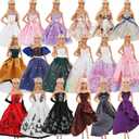 Doll Dress Set with Handmade Doll Clothes Wedding Party Dresses Gown Includes Gloves for 11.5 Inch Girl Doll（5 Styles）