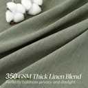 Sage Green Pinch Pleated Linen Curtains 102 Inches Long for Living Room Bedroom with Rings Hooks Clips Back Tab Semi Sheer Curtains Light Filtering Boho Farmhouse Drapes Light Green