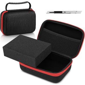 Relaxweex EVA Hard Case with Customizable Foam Protective EVA Carrying Case Shockproof Outdoor for Camera, Digital Products, Electronic Instruments with Knife (Black and Red, 7.1 x 4.7 x 3.1 Inch)
