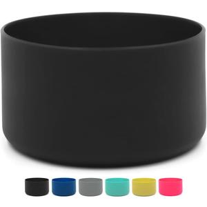 Flaskars Protective Silicone Boot for 12 oz - 40oz Hydroflask Water Bottles Anti-Slip Bottom Stanley Sleeve Cover Bumper (Black)