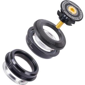 SYCOOVEN Mountain Bike 4444S Headset 44mm 1-1/8" Bike Headset Spacer, Aluminium Alloy Bicycle Headset Kit, Bearing Semi Integrated Straight Tube Fork Internal, (Black)