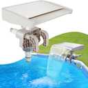 Pool Fountain for Above Ground Pools, Swimming Pool Waterfall Fountain, Smooth Flowing Pool Waterfall for Relaxation, Fits 1.2" to 4.7" Above-Ground Pool Frames (Beige)