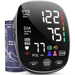 AILE Blood Pressure Monitor for Home Use, Automatic Upper Arm Blood Pressure Monitor - Skin-Friendly Blood Pressure Cuff for Adults - Extra-Large Colour Screen - Accurate BP Machine 2 * 120 Readings