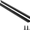 5 Pack Edge Black Hidden Drawer Door Cabinet Handle Aluminum Alloy Finger Bar Pull Concealed Furniture Hardware Back Mount Dresser Handles for Kitchen Bathroom 800mm(31.4 Inch)