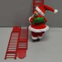 PURFUN Electric Santa Climbing Ladder Battery Operated Climbing Santa Claus with Music, Climbs Up and Down, Christmas Decorations Christmas Tree Ornament Holiday Xmas Party Supplies Home Decor