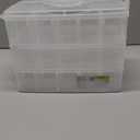 Bins & Things 3-Tier Stackable Storage Container - 30 Adjustable Slots Thread Organizer and Bead Organizer - Craft Storage Box for Spools, Bobbins, Jewelry, Sewing and Art Supplies - Large, Clear