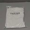 Ekouaer Womens Nightgown Sleeveless Nightgowns for Women with Pocekts Tank Dress Crew Neck Sleepwear S-XXL (Large, White)