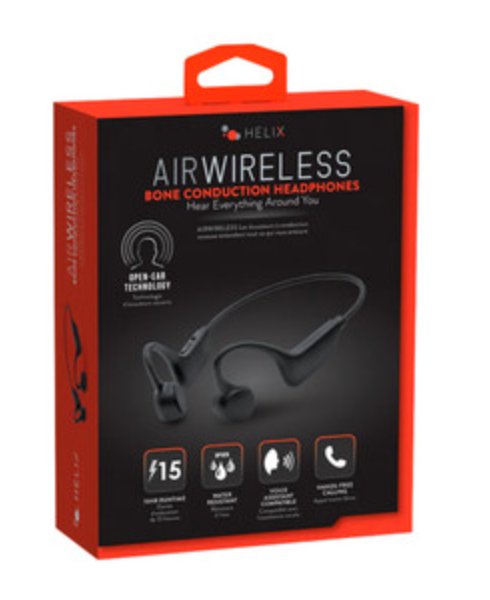 Helix Air Wireless Bone Conduction Open-Ear Headphones - Black