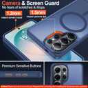 MOZOTER for Samsung Galaxy S26 Ultra Case with Magnetic,[Compatible with MagSafe][12Ft Military Dropproof][2*Screen Protector] Translucent Anti-Slip Back Slim Shockproof Case for S26 Ultra-Blue