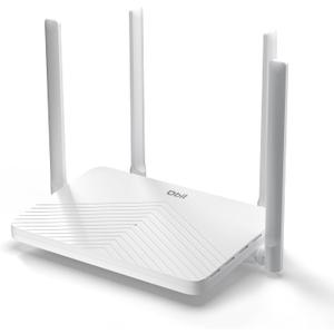 DBIT AC1200 WiFi Router 2.4GHz +5GHz Dual Band MU-MIMO Wireless Internet Router with 4 Gigabit Ethernet Ports, 4 x 5dBi Antennas, Bridge & Repeater Mode, EasyMesh, Guest Network (T18-21K)