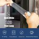 2 x Breliter Heavy Duty Window Weather Sealing Tape - Transparent Window Tape for Winter and AC Insulation, No Mess Winter Window Seal Kit - 2 Inch Wide 180 FT Long