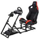 CXRCY Racing Simulator Cockpit with Seat, Adjustable Backrest and Slide Rails, Formula and GT Sim Racing Cockpit Compatible for Logitech/Fanatec/Thrustmaster G920 G29 G25 G27 (Black with quick detachable seat)