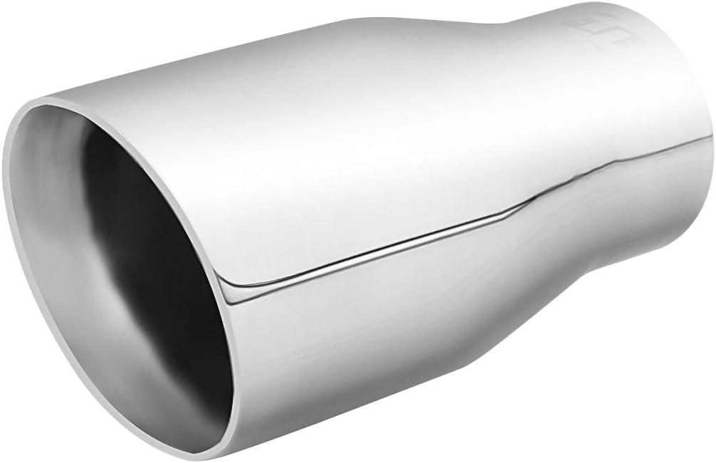 Double Wall Exhaust tip - 2.5" ID x 3.5" OD x 7"L - Weld On Muffler Tail Pipe Stainless Steel to give Chrome Effect