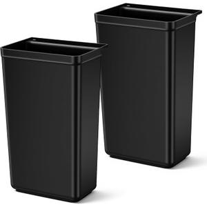 Briwooody 2 Pcs Large Capacity Trash Bins for Bussing Cart 22" H, 9" W, 13"L Attachable Trash Can Hauler for Rolling Utility Cart Accessories Wastebasket Polyethylene Plastic Restaurant Tub