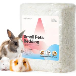 BUCATSTATE Hamster Bedding 70L, 99% Dust-Free Guinea Pig Bedding Odor Control Paper Bedding, Cozy Small Animal Bedding for Rabbit Rat Syrian Dwarf Hamsters Gerbils (White)