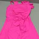 Aulyffo Girls Swimsuit Ruffle Girl One Piece Bathing Suit Solid Swimsuits Ruched Sleeveless Girls' Swimwear for 7-18 Years (15-16 Years, Hot Pink)