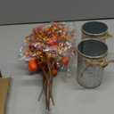 Mimorou 2 Set Fall Thanksgiving Table Centerpiece Decoration Artificial Autumn Flowers with Vintage Vase 6 Pcs Pumpkin Berry Picks 2 Pcs Metal Vases for Thanksgiving Harvest Indoor Outdoor Home