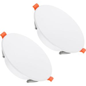 PATIKIL 134mm / 5.3" Diameter Spring Ceiling Hole Cover Plate, 2 Pack Downlight Hole Trim Wall Mount Decorative Cap Access Panel for 3.4-5" Round Ceiling and Wall Openings, White