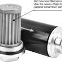 EVIL ENERGY Inline Fuel Filter 100 Micron with 6AN 8AN 10AN Adapter Universal 50MM (Silver-3)