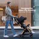 Babideal Lightweight Travel Stroller, Self-Folding Toddler Stroller with 50L Bottom Storage, Large Canopy, Full-Reclining Seat, Cup Holder Included, Newborn to 50lbs