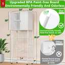 Over The Toilet Storage Cabinet - 2-Door Design Bathroom Organizers Shelf, Freestanding Space-Saver Above Toilet Storage Cabinet with Privacy Protection Rack, Water-Resistant Toilet Shelves (White), Large
