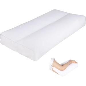 MINUPWELL Knee Pillow for Side Sleepers, 5" Leg Pillow for Side Sleeping, 100% Cotton Fabric Pillow for Between Knees While Sleeping - High Support Alternative for Relieving Leg, Back, and Knee Pain (White)