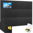 VUSIGN Large Cork Board for Wall 47"x35", 12 Pack Bulletin Board, Felt Wall Tiles with Adhesive Tabs and Push Pins, Push Pin Board for Office, School, Home, Black